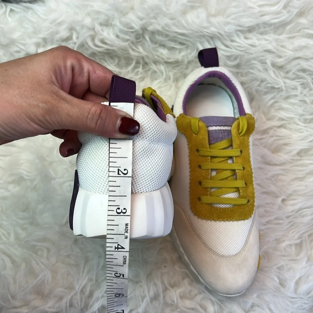 Hermès Women’s Bouncing Low Top White/Yellow/Purple Accents Sneakers Size 36 EU - Picture 11 of 17